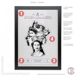 Her Majesty Queen Elizabeth II Commemorative (Personalised) Print, A4, A3, A2 Framed or Unframed (design 1) Her Majesty Queen Elizabeth II Commemorative (Personalised) Print, A4, A3, A2 Framed or Unframed (design 1)