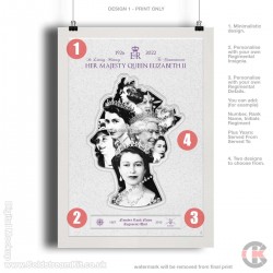 Her Majesty Queen Elizabeth II Commemorative (Personalised) Print, A4, A3, A2 Framed or Unframed (design 1) Her Majesty Queen Elizabeth II Commemorative (Personalised) Print, A4, A3, A2 Framed or Unframed (design 1)