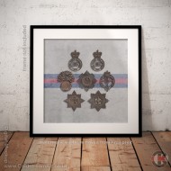Square Poster Print, Regiments of the Household Division, Wooden Insignia Effect Print, 3 sizes Square Poster Print, Regiments of the Household Division, Wooden Insignia Effect Print, 3 sizes