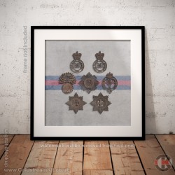 Square Poster Print, Regiments of the Household Division, Wooden Insignia Effect Print, 3 sizes Square Poster Print, Regiments of the Household Division, Wooden Insignia Effect Print, 3 sizes