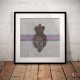 Square Poster Print, The Blues and Royals Cypher Insignia, Wooden Insignia Effect Print, 3 sizes