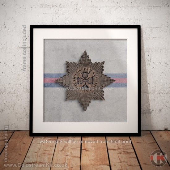 Square Poster Print, Irish Guards Insignia, Wooden Insignia Effect Print, 3 sizes