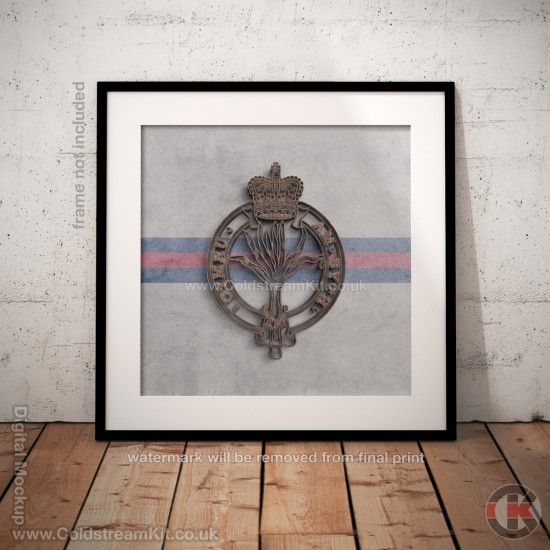 Square Poster Print, Welsh Guards Insignia, Wooden Insignia Effect Print, 3 sizes