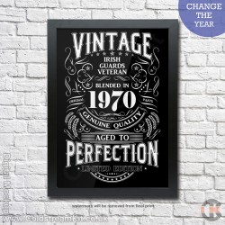 Poster Print, Vintage, Irish Guards, A4, A3, A2 Framed or Unframed