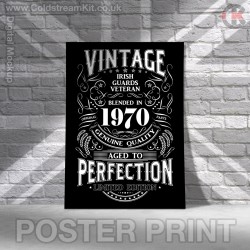 Poster Print, Vintage, Irish Guards, A4, A3, A2 Framed or Unframed