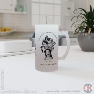 HM Her Majesty Queen Elizabeth II 'Proud to have Served', 16oz Frosted Beer Stein HM Her Majesty Queen Elizabeth II 'Proud to have Served', 16oz Frosted Beer Stein
