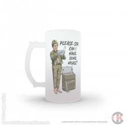 All In Stew, Range Stew, Oliver - please can I have some more, 16oz Frosted Beer Stein All In Stew, Range Stew, Oliver - please can I have some more, 16oz Frosted Beer Stein