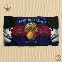 Beach Towel, Bearskins Design, Grenadier Guards (Grenade) 160cm by 80cm Beach Towel, Bearskins Design, Grenadier Guards (Grenade) 160cm by 80cm