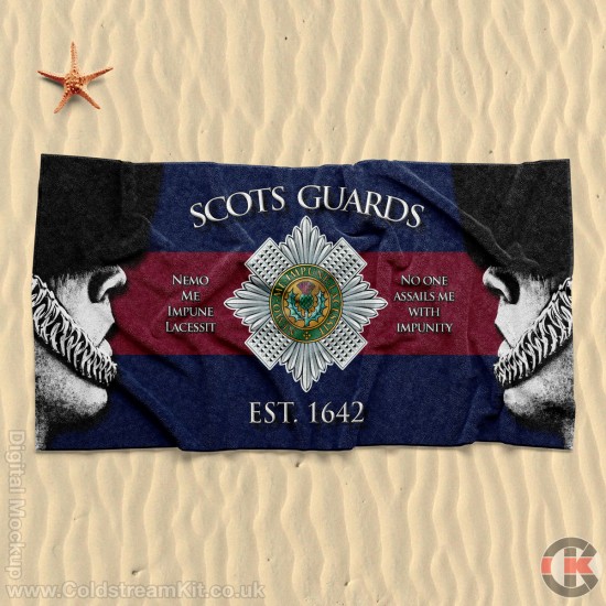 Beach Towel, Bearskins Design, Scots Guards 160cm by 80cm