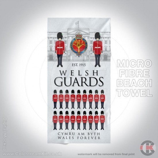 Microfibre Large Towel, Welsh Guards at Buckingham Palace 160cm by 80cm
