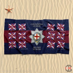 Beach Towel, Company Buntings, Coldstream Guards 160cm by 80cm Beach Towel, Company Buntings, Coldstream Guards 160cm by 80cm