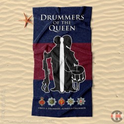 Beach Towel, Drummers of the Queen Design, 160cm by 80cm Beach Towel, Drummers of the Queen Design, 160cm by 80cm
