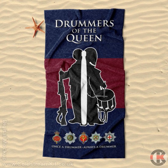 Beach Towel, Drummers of the Queen Design, 160cm by 80cm
