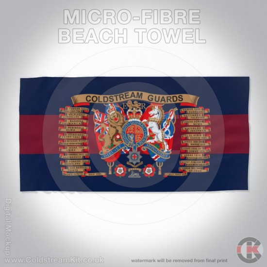Microfibre Large Towel, Coldstream Guards Regimental Emblazon 160cm by 80cm