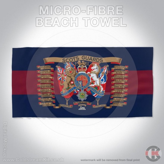 Microfibre Large Towel, Scots Guards Regimental Emblazon 160cm by 80cm
