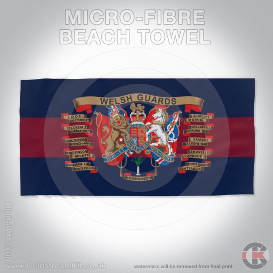 Microfibre Large Towel, Welsh Guards Regimental Emblazon 160cm by 80cm
