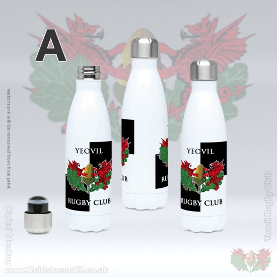 500ml Stainless Steel Water Bottle - Yeovil Rugby Club (FREE Personalisation)