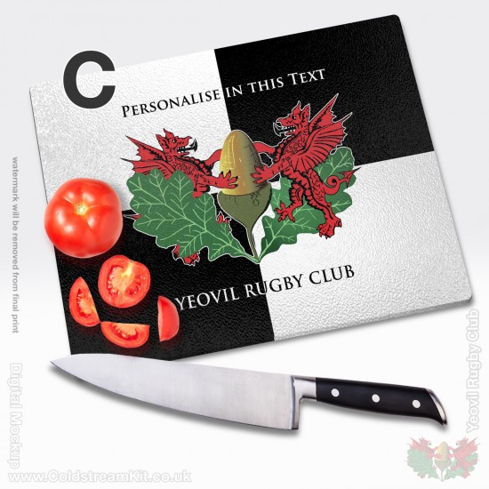 Glass Chopping Board 39cm by 28cm - Yeovil Rugby Club (FREE Personalisation)