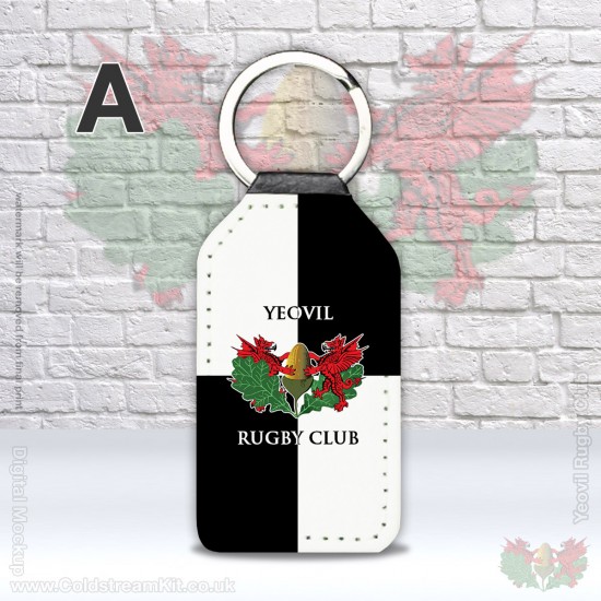 Faux Leather Rectangle Keyring - Yeovil Rugby Club (FREE Personalisation)
