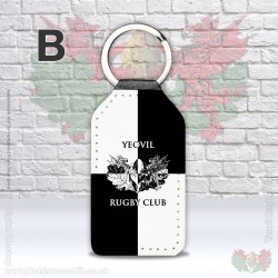 Faux Leather Rectangle Keyring - Yeovil Rugby Club (FREE Personalisation)