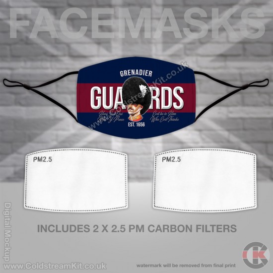 Grenadier Guards Bearskin, Regimental Face Mask (Non Medical Use) - FREE POSTAGE