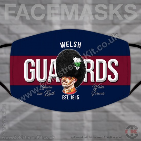 Welsh Guards Bearskin, Regimental Face Mask (Non Medical Use) - FREE POSTAGE