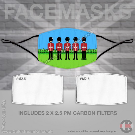 Pixel (Retro) Foot Guards, Regimental Face Mask (Non Medical Use) - FREE POSTAGE