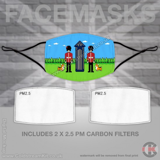 Pixel (Retro) Coldstream Guards, Regimental Face Mask (Non Medical Use) - FREE POSTAGE