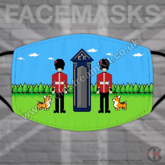 Pixel (Retro) Coldstream Guards, Regimental Face Mask (Non Medical Use) - FREE POSTAGE