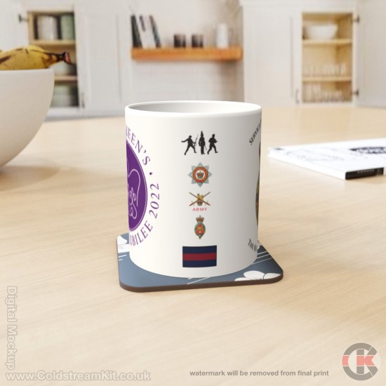 Queen's Platinum Jubilee, Coldstream Guards LIMITED EDITION Mug - Design 1 (choose your mug size)
