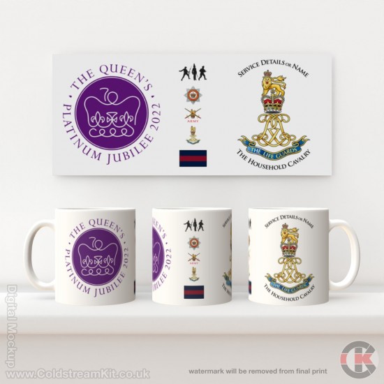 Queen's Platinum Jubilee, Life Guards LIMITED EDITION Mug - Design 1 (choose your mug size)