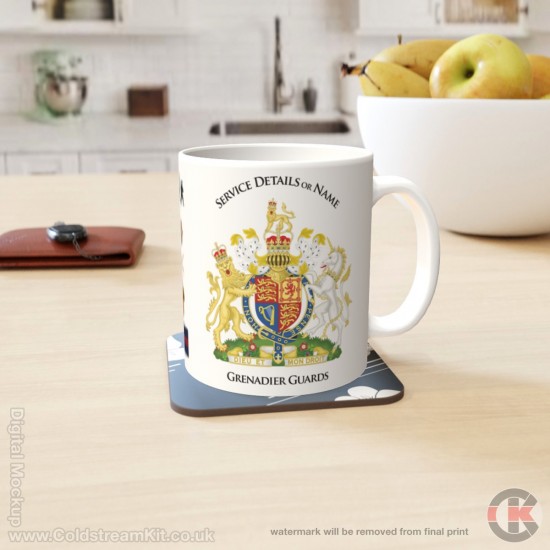 Queen's Platinum Jubilee, Grenadier Guards Grenade LIMITED EDITION Mug - Design 2 (choose your mug size)