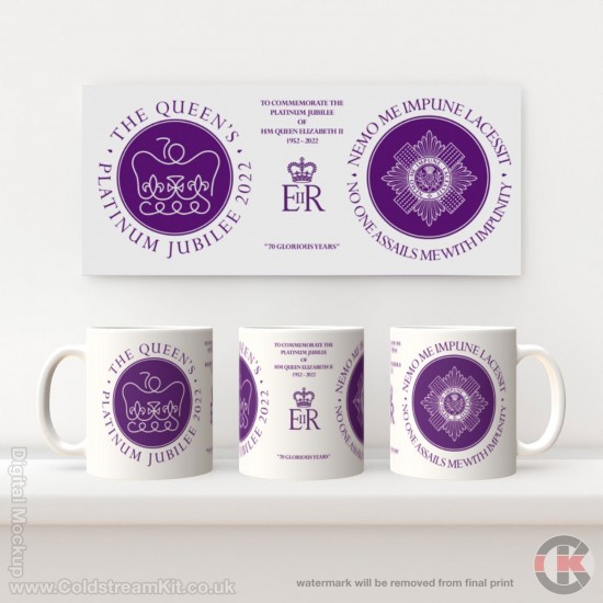 Queen's Platinum Jubilee, Scots Guards LIMITED EDITION Mug - Design 3 (choose your mug size)