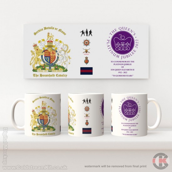 Queen's Platinum Jubilee, Household Cavalry LIMITED EDITION Mug - Design 4 (choose your mug size)