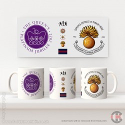 Queen's Platinum Jubilee, Grenadier Guards Grenade LIMITED EDITION Mug - Design 5 (choose your mug size)