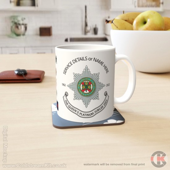 Queen's Platinum Jubilee, Irish Guards LIMITED EDITION Mug - Design 5 (choose your mug size)
