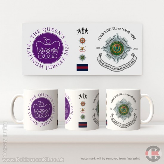 Queen's Platinum Jubilee, Scots Guards LIMITED EDITION Mug - Design 5 (choose your mug size)